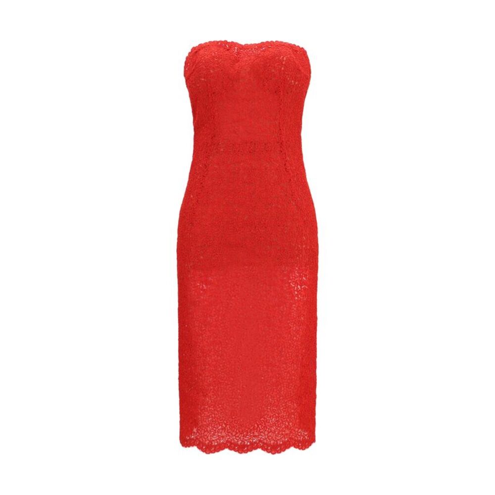 Ermanno Scervino Women Strapless Midi Lace Dress
